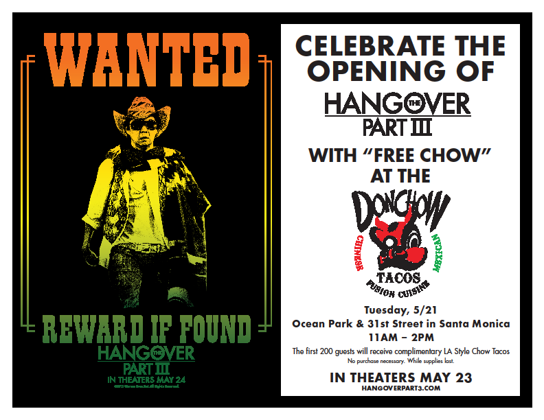 Free Chow for The Hangover Part III w/ Don Chow