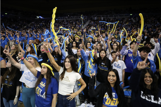 Waiting to get inside Pauley Pavilion for UCLA basketball games can be a real love line