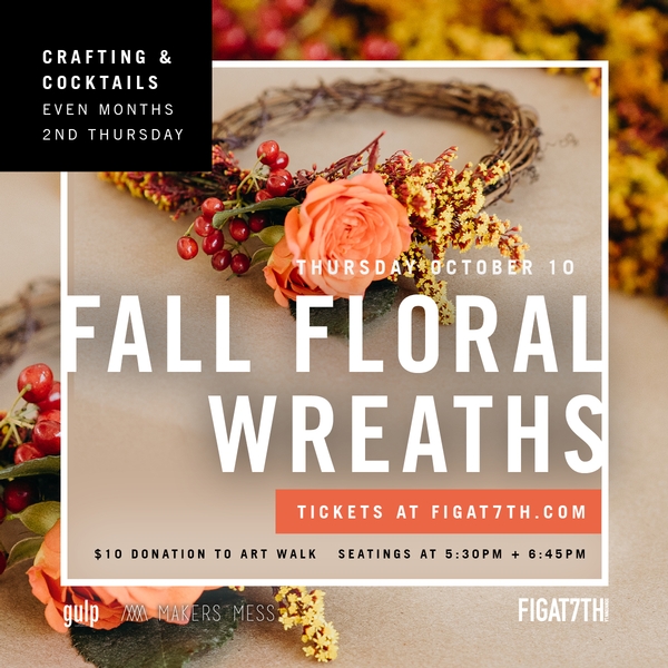 Crafting & Cocktails | Fall Floral Wreaths