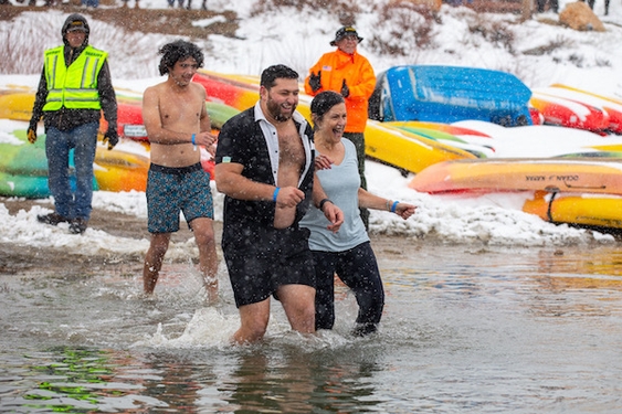 Fresh Snow Is Icing On The Lake - Recent Snow in Big Bear Provides Extra Chill for Polar Plungers