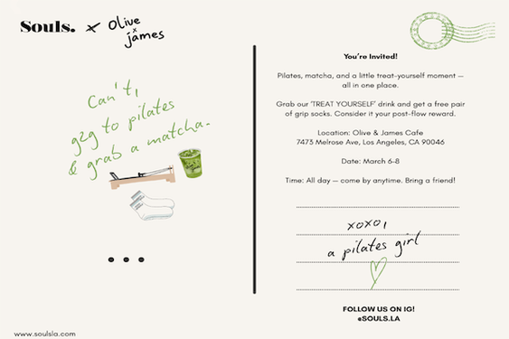 Souls. Partners with Olive & James Café for One-Weekend-Only Matcha Gift With Purchase