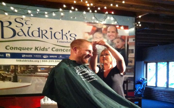 Professors and Students Go Bald for Cancer at Brew-N-Shave