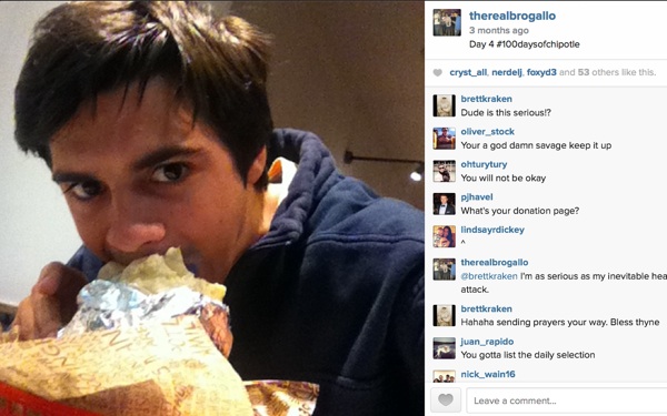 Man Eats Chipotle for 100 Days to Raise Money for Cancer-Stricken Frat Brother