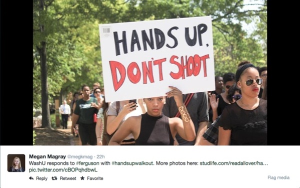 LOOK: Students Joined #HandUpsWalkout Monday, Day of Mike Brown's Funeral