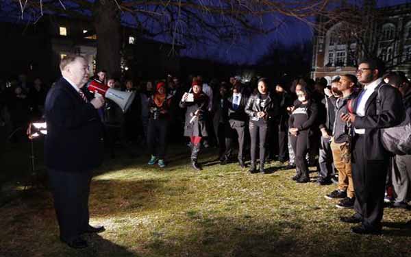 OU President Boren, students rally on campus in protest of alleged school fraternity racist video