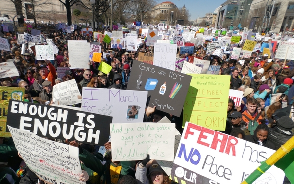 Tears, silence and anger: Hundreds of thousands march worldwide to demand action on guns